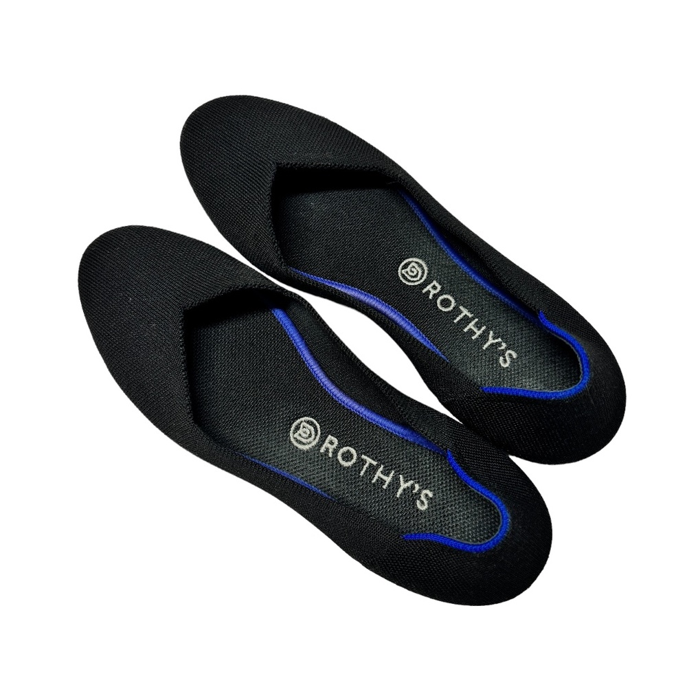 Rothy’s THE FLAT Black Knit Round Toe Slip On Flats Women’s Size 10.5